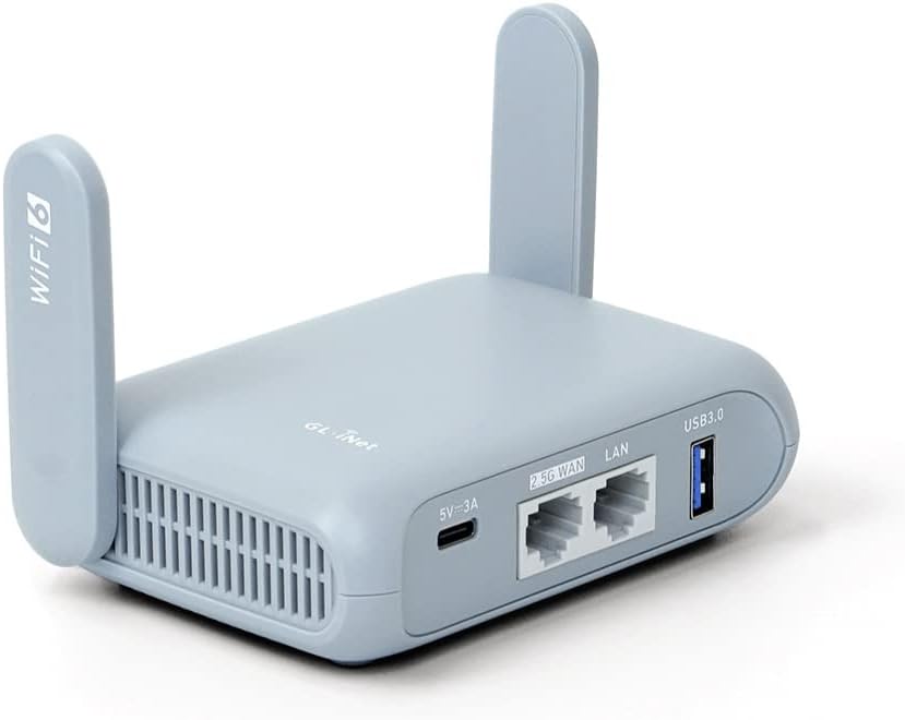 GL.iNet Beryl AX GL‑MT3000 Portable Travel Router – Wi‑Fi 6, Pocket‑Si