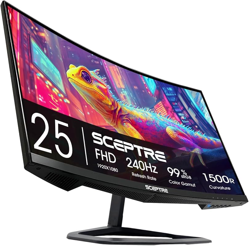 Sceptre Curved 24.5‑Inch Gaming Monitor, 1080p, 240Hz, 1ms Response, D
