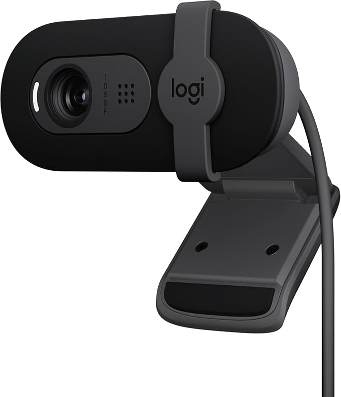 Logitech Brio 101 Full‑HD 1080p USB Webcam with Built‑in Mic, Shutter, Privacy Cover, GameChat Mode – Compatible with Zoom, Teams, Nintendo Switch 2, Black
