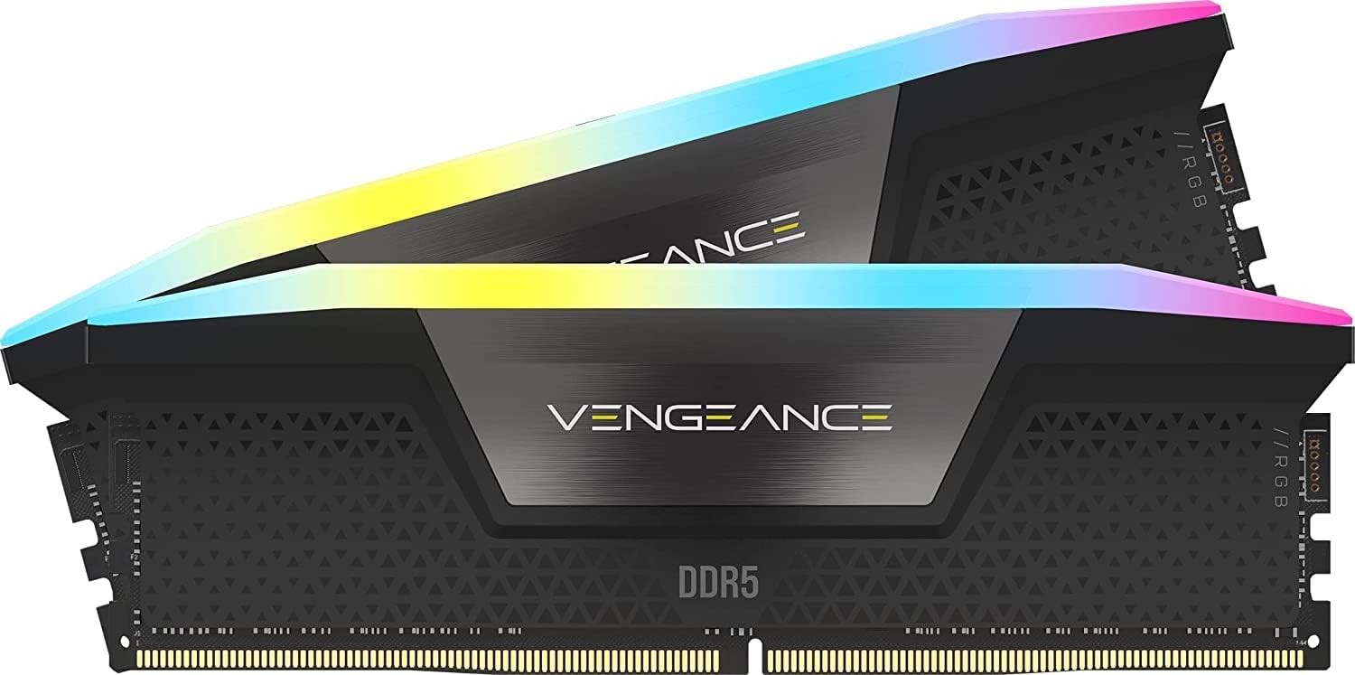 CORSAIR Vengeance RGB DDR5 32GB (2×16GB) 6400 MHz CL36 1.35 V Intel XMP 3.0 Black Gaming Memory