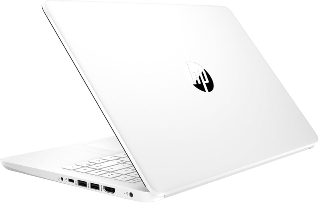 HP Stream 14‑Inch HD Laptop, Intel Celeron Processor, 4 GB RAM, 64 GB eMMC, Fast Charge, HDMI, Up to 11‑Hour Battery, 1‑Year Office 365, Windows 11 S, Microfiber Bundle, White