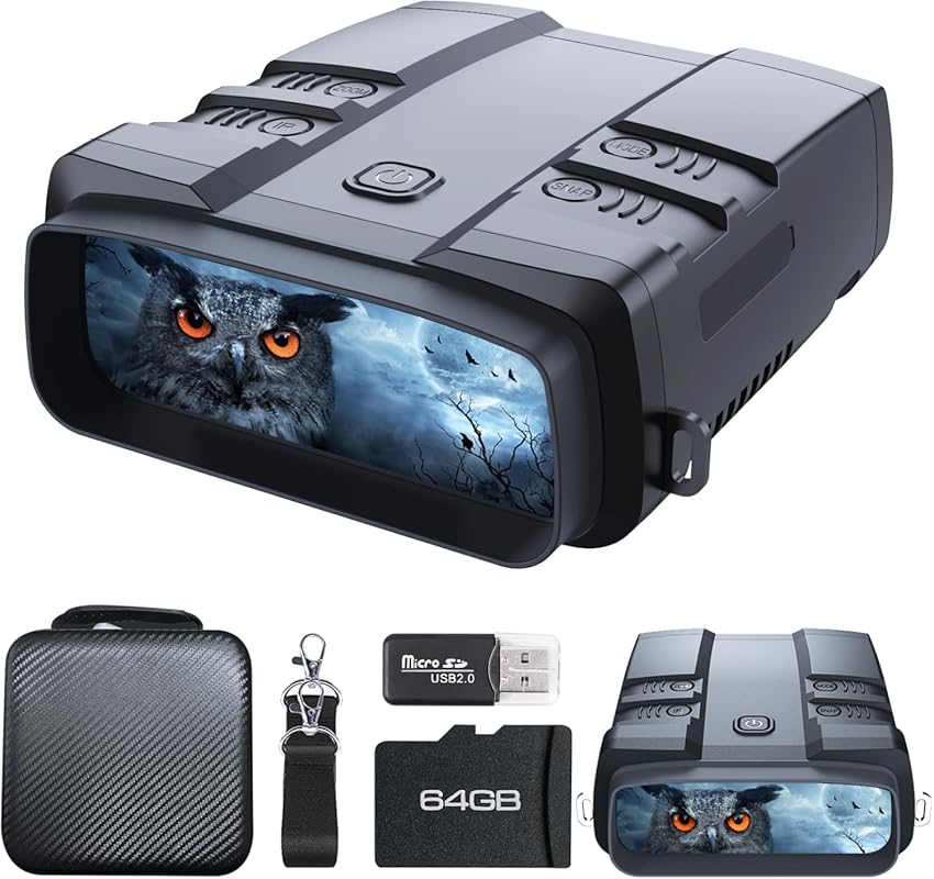 True 4K Night Vision Binoculars with Focusable IR, 6000mAh Battery, Su