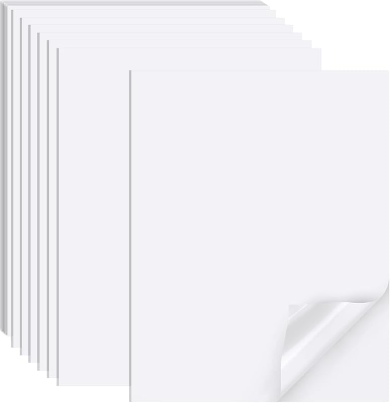Inkjet Printable Sticker Paper – 40 Matte Full‑Sheet Labels, 8.5×11'',