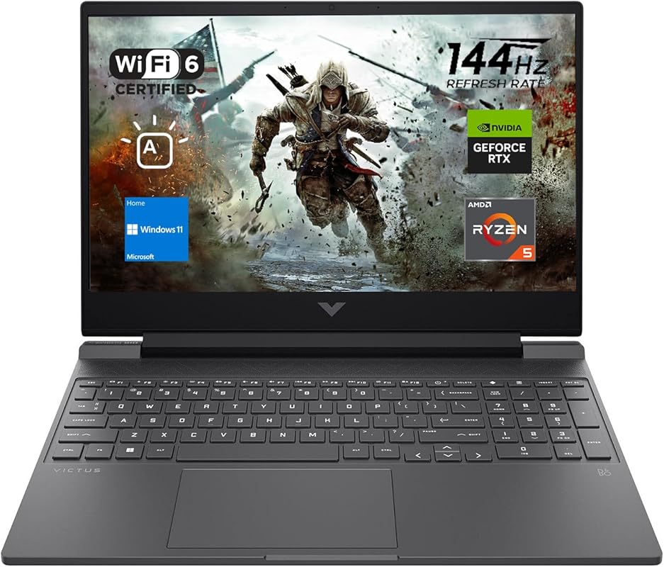 HP Victus 15 Gaming Laptop, AMD Ryzen 5 7535HS, RTX 2050, 15.6” 144Hz