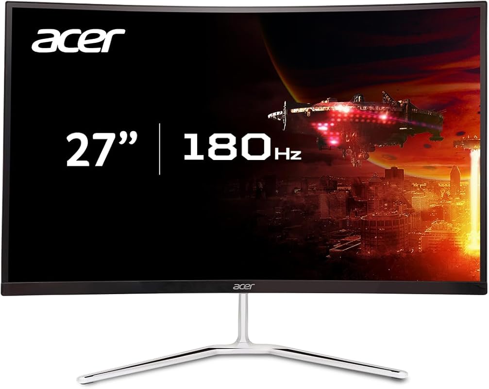 Acer Nitro 27‑inch Curved Gaming Monitor, WQHD 2560×1440, 1500R, 180 H