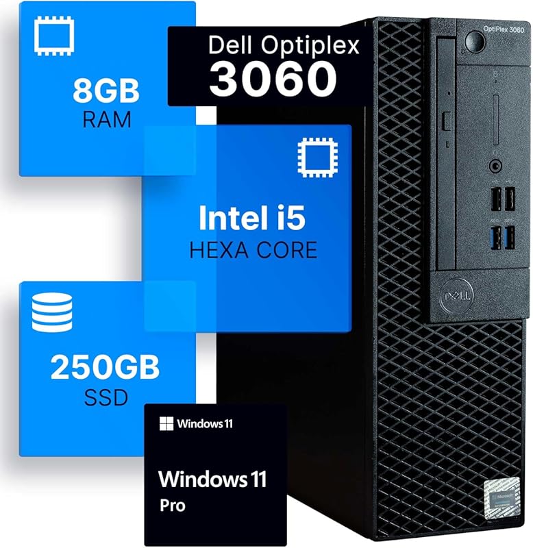 Dell Optiplex 3060 Desktop — Intel Core i5‑8500, 8 GB DDR4, 250 GB SSD