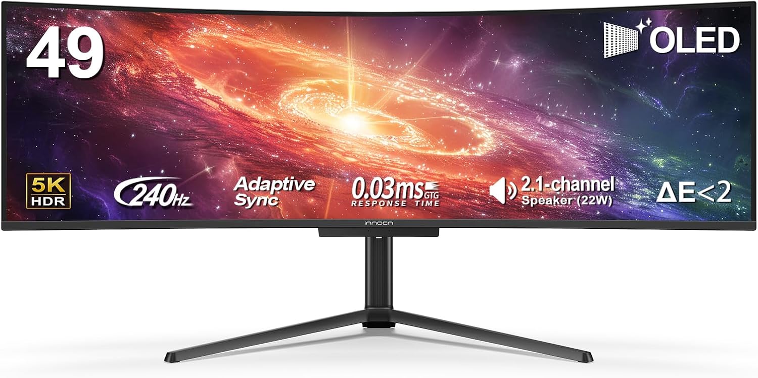 INNOCN 49 49Q1S OLED Curved Gaming Monitor, 5120 × 1440, 240Hz, 0.03m
