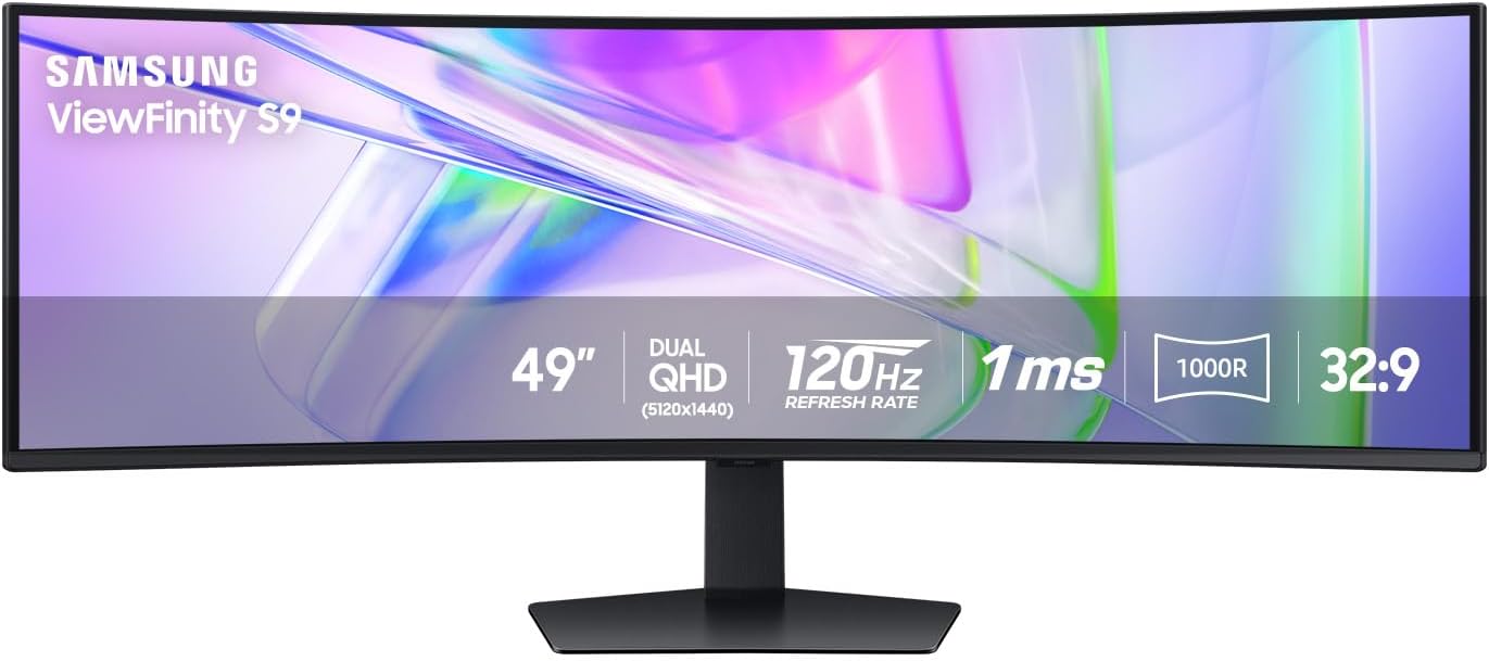 Samsung 49 Business Curved Ultrawide Dual‑QHD Monitor, USB‑C, HDMI, D