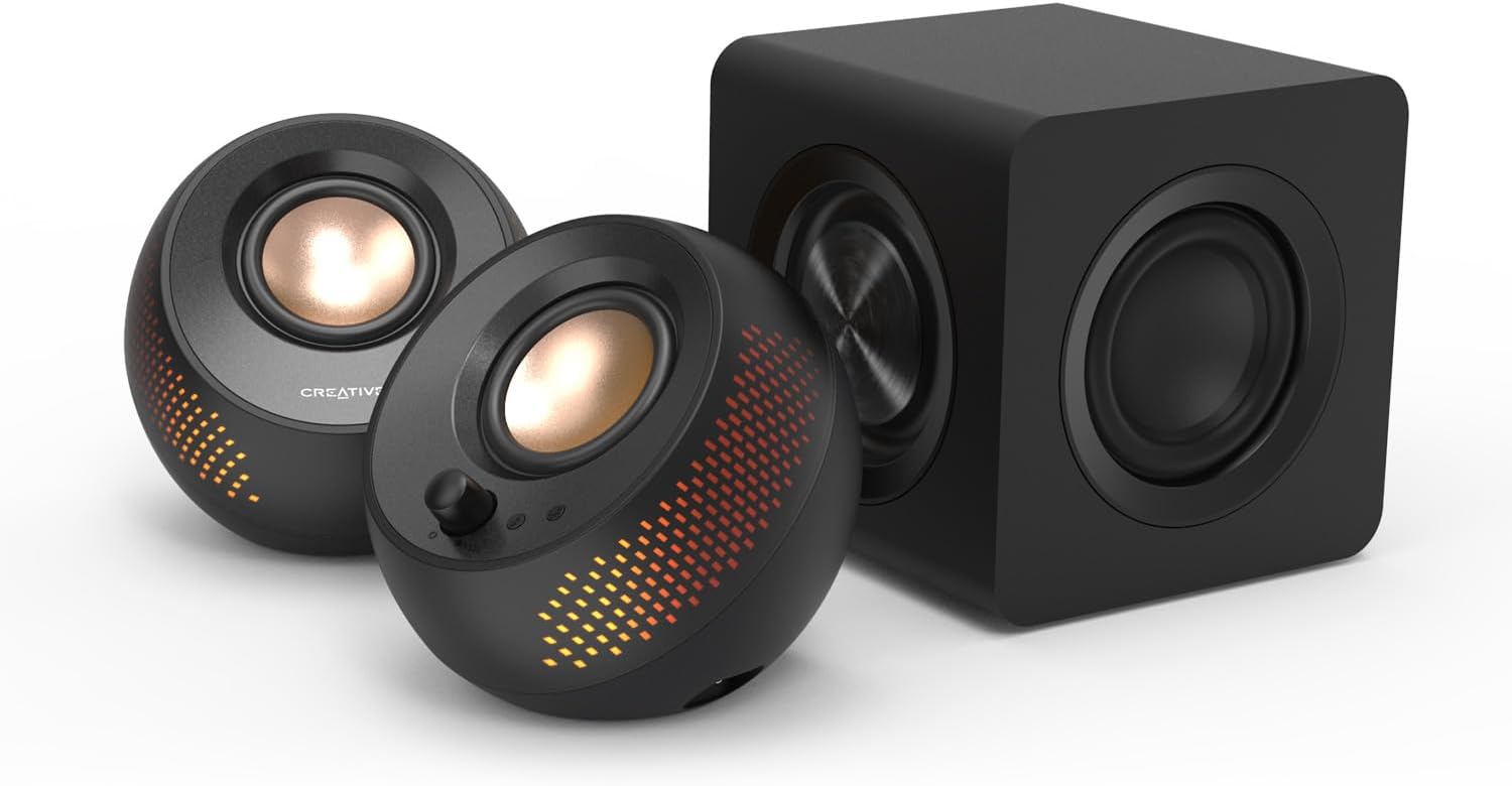 Creative Labs Pebble X Plus 2.1 Channel USB‑C Computer Speakers – Comp