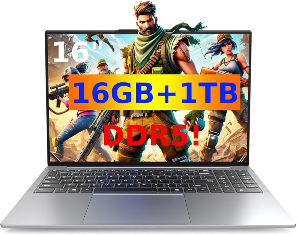 OTVOC 16” Laptop, 12th Gen N95 (up to 3.4 GHz), 16 GB DDR5, 1 TB PCIe