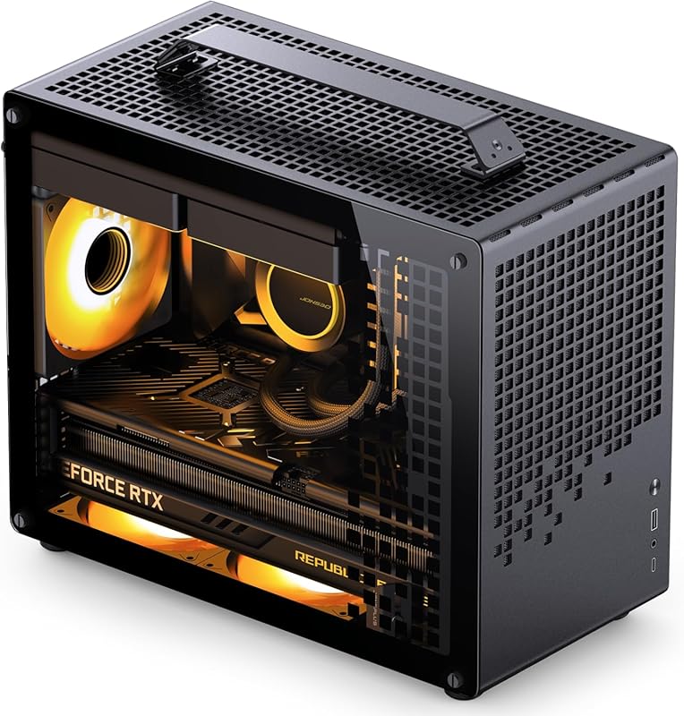 JONSBO JONSPLUS Z20 Black Micro‑ATX Mini Tower, Detachable Carrying Handle, Supports 240mm AIO, 160mm Cooler, High‑Performance Hardware – Black