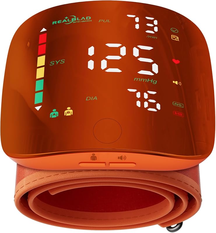 Rechargeable Wrist Blood Pressure Monitor with LED Touchscreen – Adjus