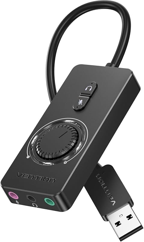 VENTION USB Sound Card – External Stereo Adapter with Volume Control, 