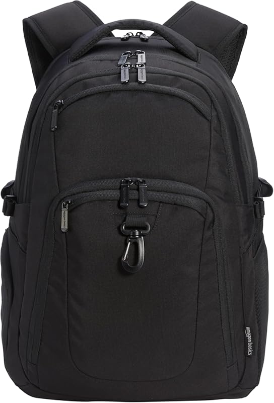Amazon Basics 17″ Travel Laptop Backpack, Water‑Resistant with Multipl