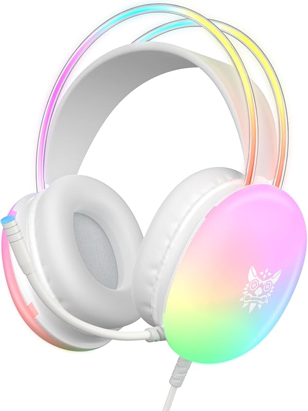 RGB Gaming Headset with Mic – Wired PC/PS4/PS5/Laptop, Lightweight Ove