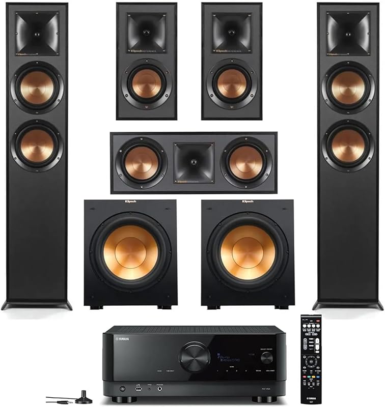 Klipsch Reference 5.2 Theater Bundle with 2 Floorstanding Speakers, Su