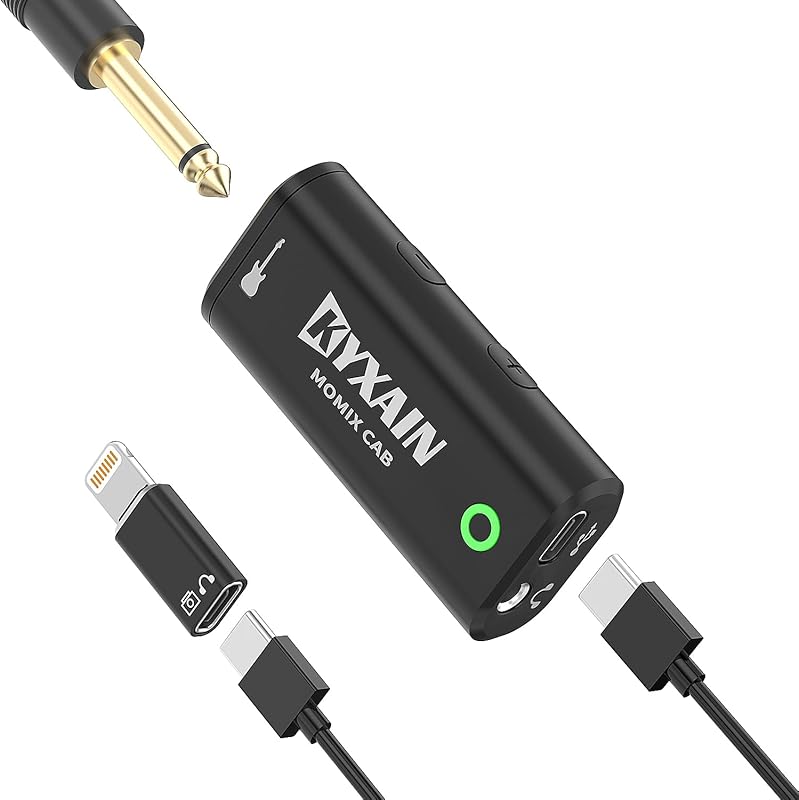 Pocket‑Size Guitar Audio Interface with Type‑C & Lightning, Plug‑and‑P
