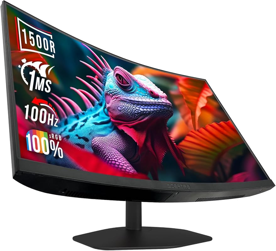 Sceptre 27‑inch Curved Prime Gaming Monitor, 1500R, 100 Hz, 1 ms, 100%