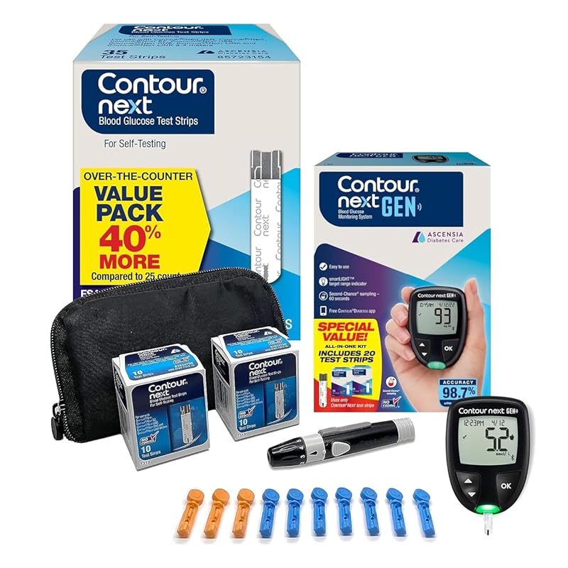 Ascensia Contour Next Gen All‑In‑One Diabetes Kit with Monitor and 55