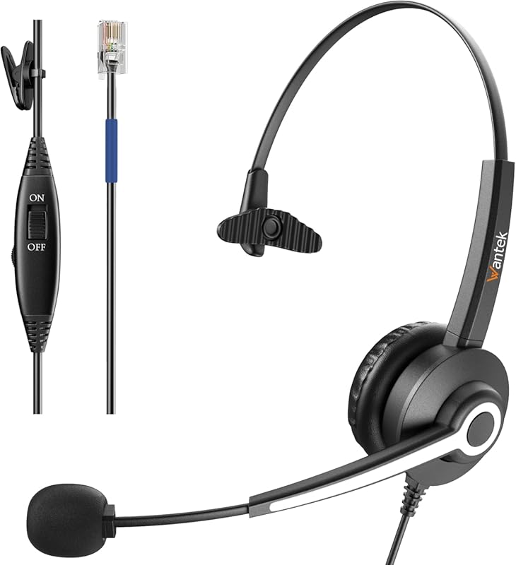 Wantek Cisco Phone Headset for Landline Office Phones
