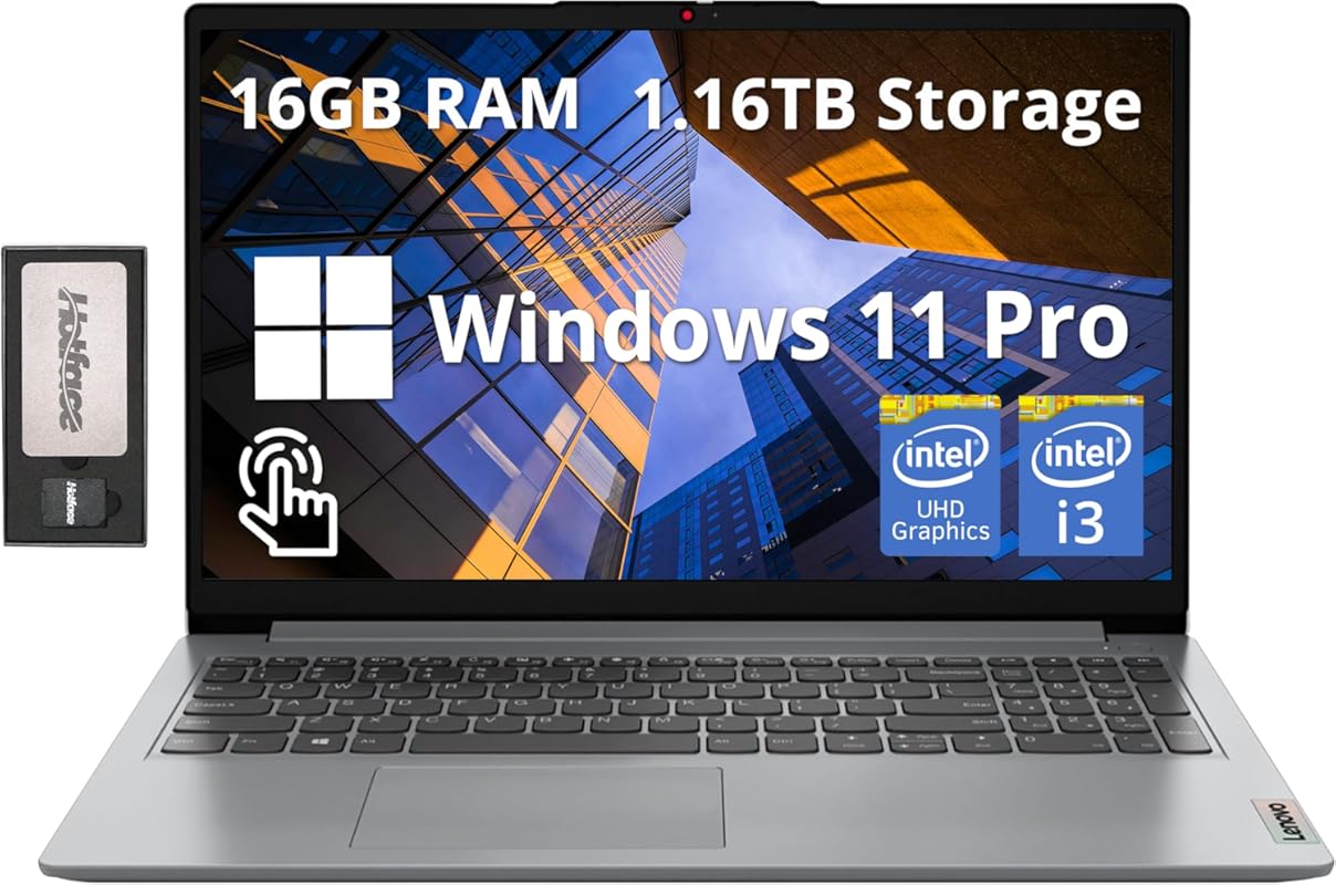 Lenovo Ideapad 1i 15.6 Touchscreen Laptop, Intel i3‑1215U, 16GB RAM
