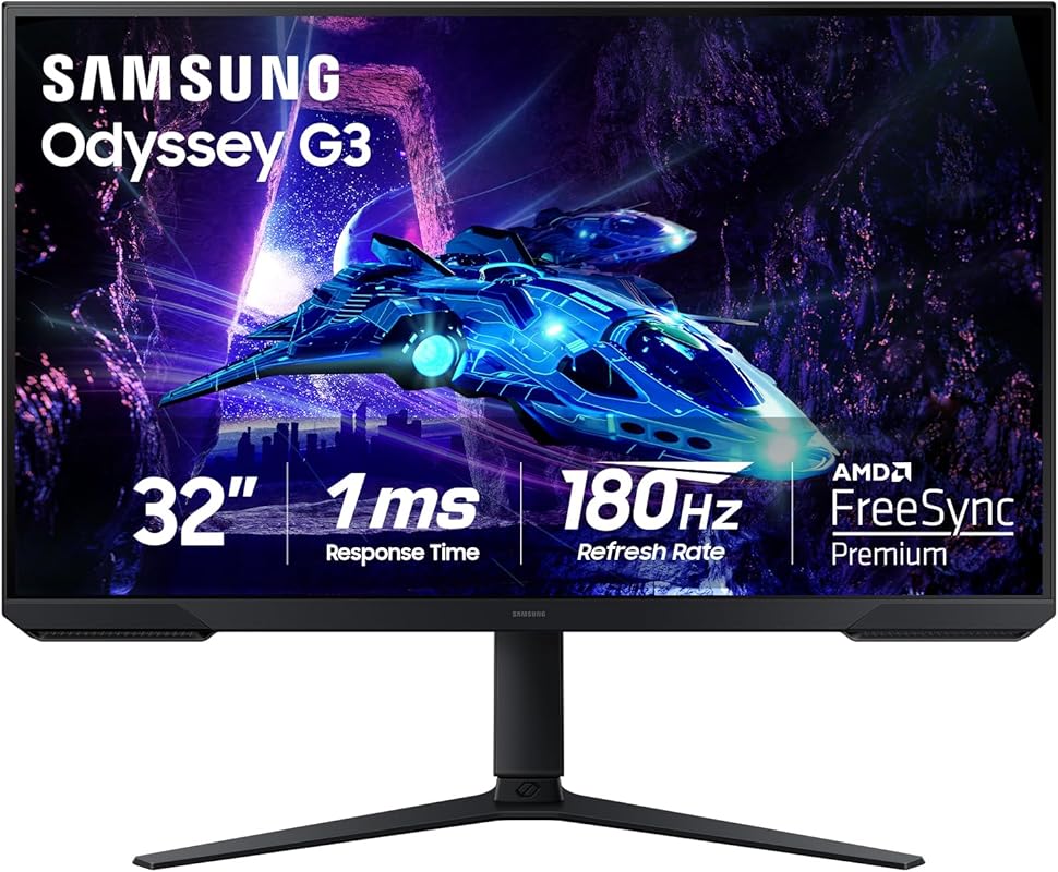 Samsung Odyssey G3 32″ Gaming Monitor (G30D) – FHD 180 Hz, 1 ms, FreeS
