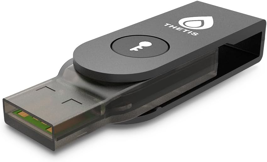 Thetis Pro-A FIDO2 Security Key Passkey Device with USB A & NFC, TOTP/