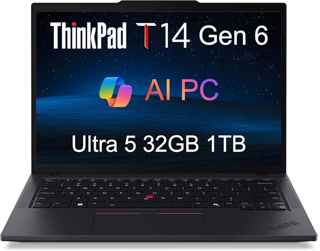 Lenovo ThinkPad T14 Gen 6 Business Laptop – 14″ FHD+ Display, Intel 12
