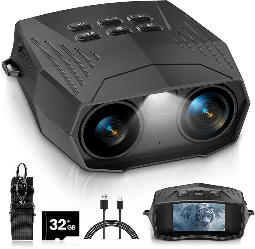 Night Vision Goggles for Adults, 3″ Large Screen, 5000mAh Rechargeable