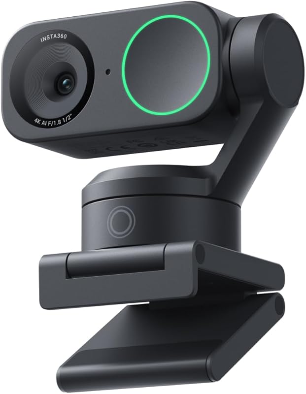 Insta360 Link 2 PTZ 4K Webcam with 1/2″ Sensor, AI Tracking, HDR, AI Noise‑Canceling Mic, Gesture Control – Perfect for Streaming, Calls & Gaming on Zoom, Teams, Twitch