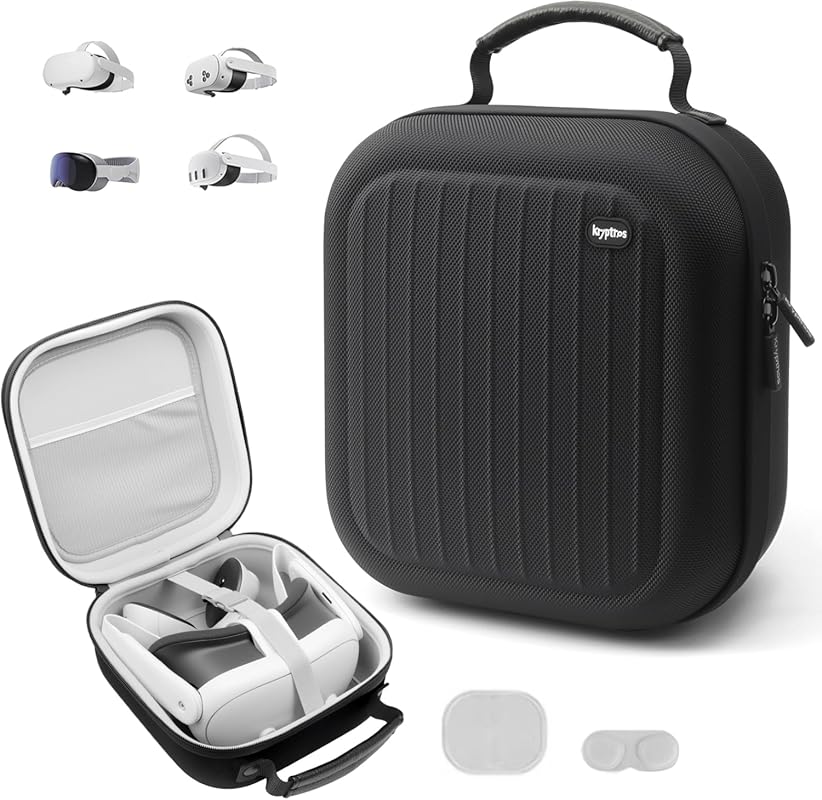 Krypthos Hard Carrying Case for Meta Quest 3S/3/2 & Vision Pro – Rugged Travel Case