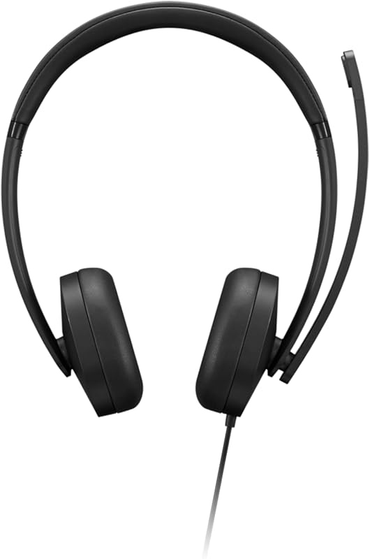 Lenovo USB‑A Wired Headset with AI Noise Cancelling, 140g Lightweight