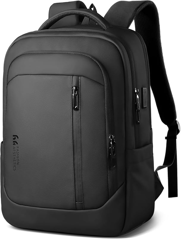 17‑Inch Unisex Business Laptop Backpack, 25L Capacity, USB Charging Po