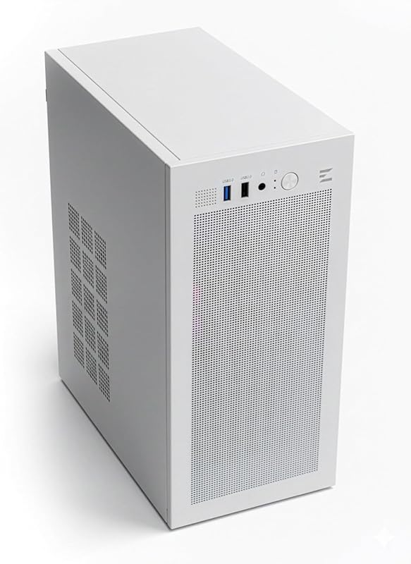 Zalman CUBIX Compact Mini Tower mATX Case, Heavy‑Duty 0.8 T Steel Chassis, USB 3.0, 80mm Pre‑Installed Fan, Fits ATX PSU – White