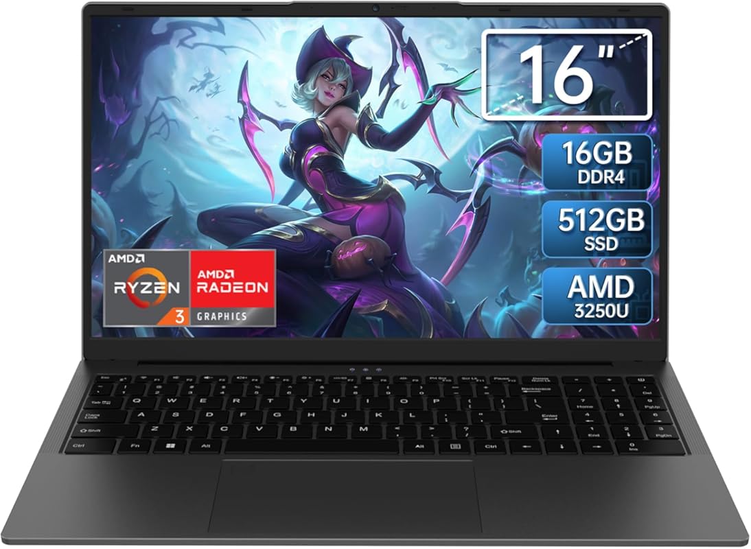16” Laptop with AMD Ryzen 3 3250U (2 C/4 T, 2.6‑3.5 GHz), 1920×1200 FH