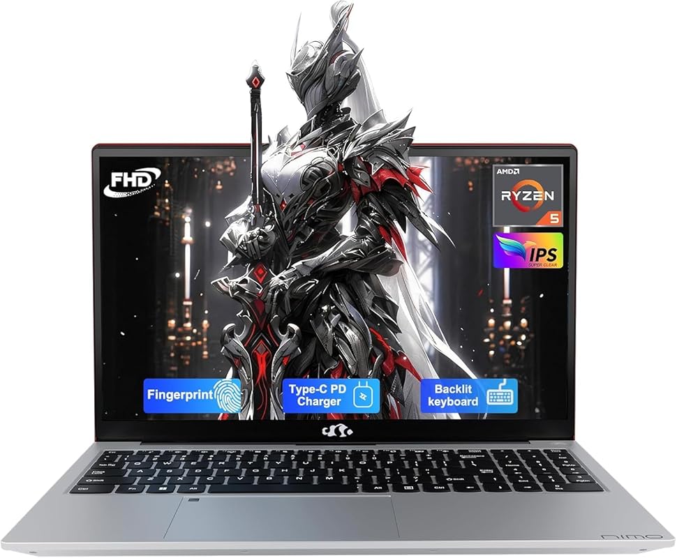 NIMO 15.6 IPS FHD Laptop – AMD Ryzen 5, 8 GB RAM, 256 GB SSD