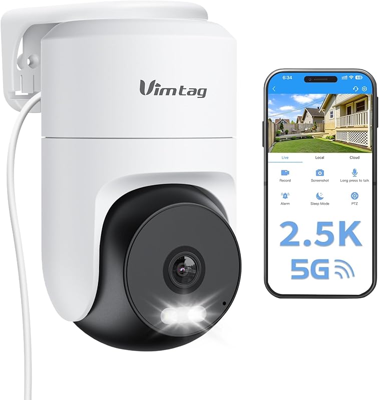 VIMTAG 2.5K Outdoor Pan/Tilt Security Camera