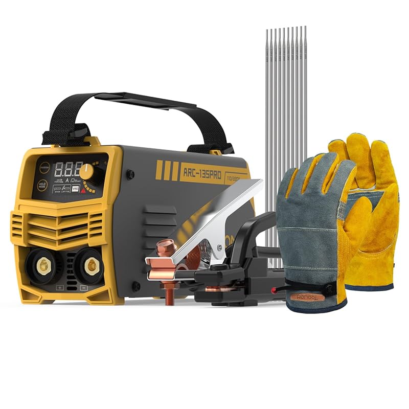 TOOLIOM 135A Dual‑Voltage Mini Stick & Lift TIG Welder with LCD, Hot‑S
