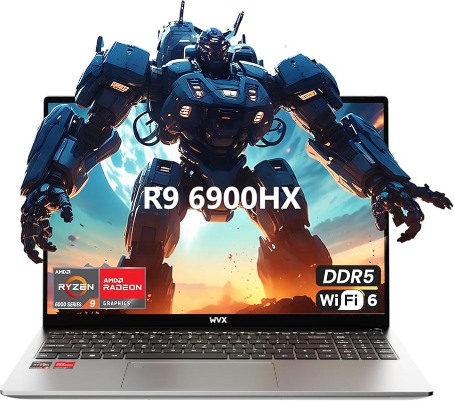 AMD Ryzen 9 6900HX 16‑Core Laptop 16 FHD, 16GB DDR5, 512GB SSD, Radeon 680M GPU, Wi‑Fi 6, Bluetooth 5.2, 58Wh Battery
