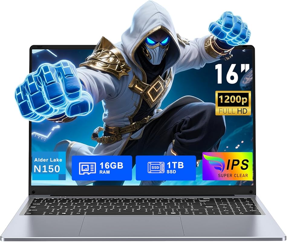 FUNYET 16” Gaming Laptop 2026 – Intel N150 13th Gen up to 3.6 GHz, 16  