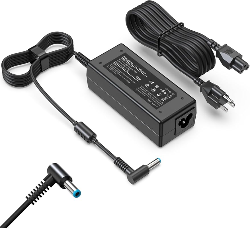 65W/45W Smart Blue Tip HP Laptop Charger for Pavilion x360, Stream, No