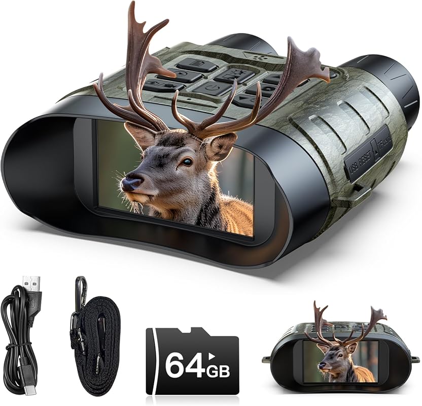 112MP 4K Night Vision Binoculars for Adults, 12× Zoom, 5000mAh Battery