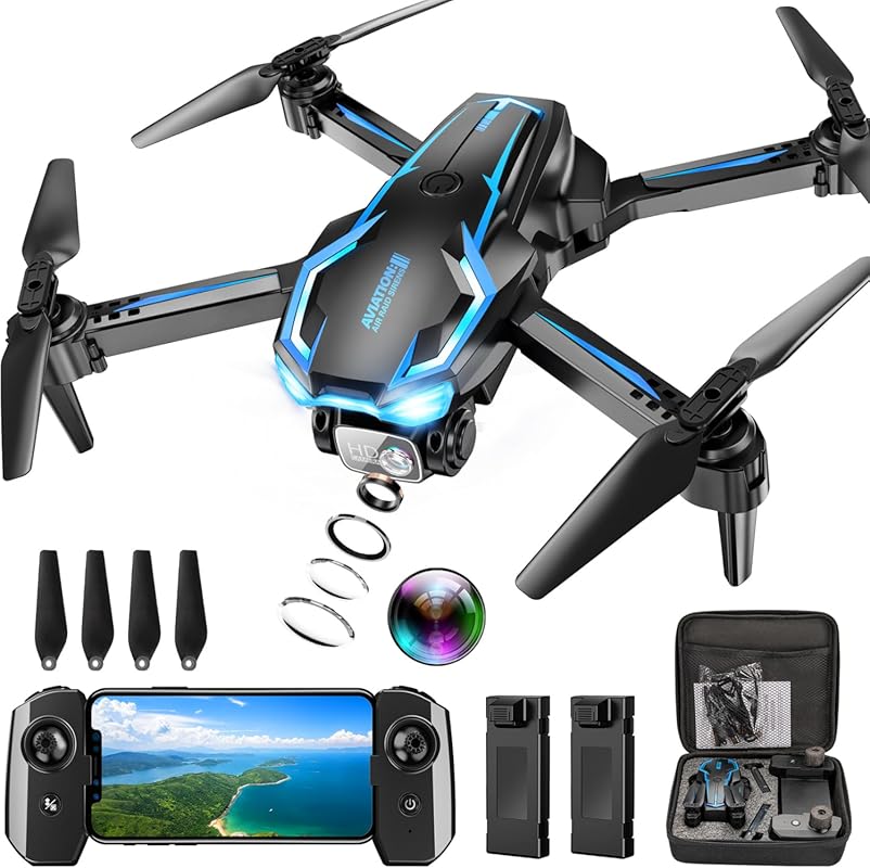2K HD FPV Drone for Adults – Altitude Hold, One‑Key Takeoff/Landing, F