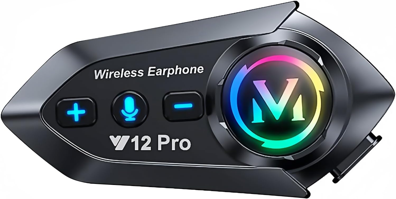 Premium Motorcycle Helmet Bluetooth Headset – 2‑Way Intercom, 550‑Yard
