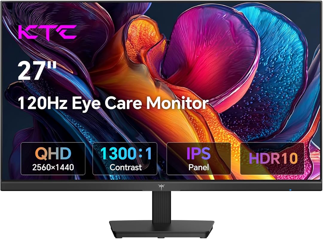 KTC H27D9 27‑Inch QHD IPS Gaming Monitor – 100‑120Hz Refresh, HDR10, A