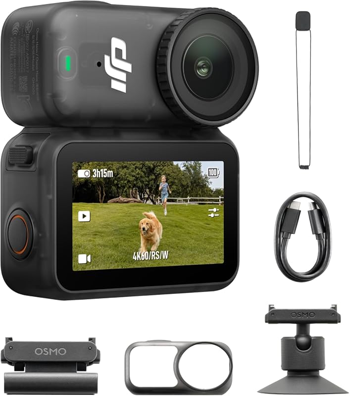 DJI Osmo Nano Combo 64GB – 4K/60fps camera, 1/1.3″ sensor, 143° FOV, 2