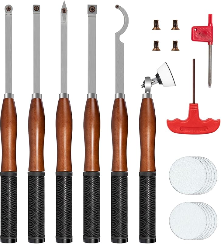 Full‑Size 6‑Piece Carbide Wood Lathe Turning Tool Kit
