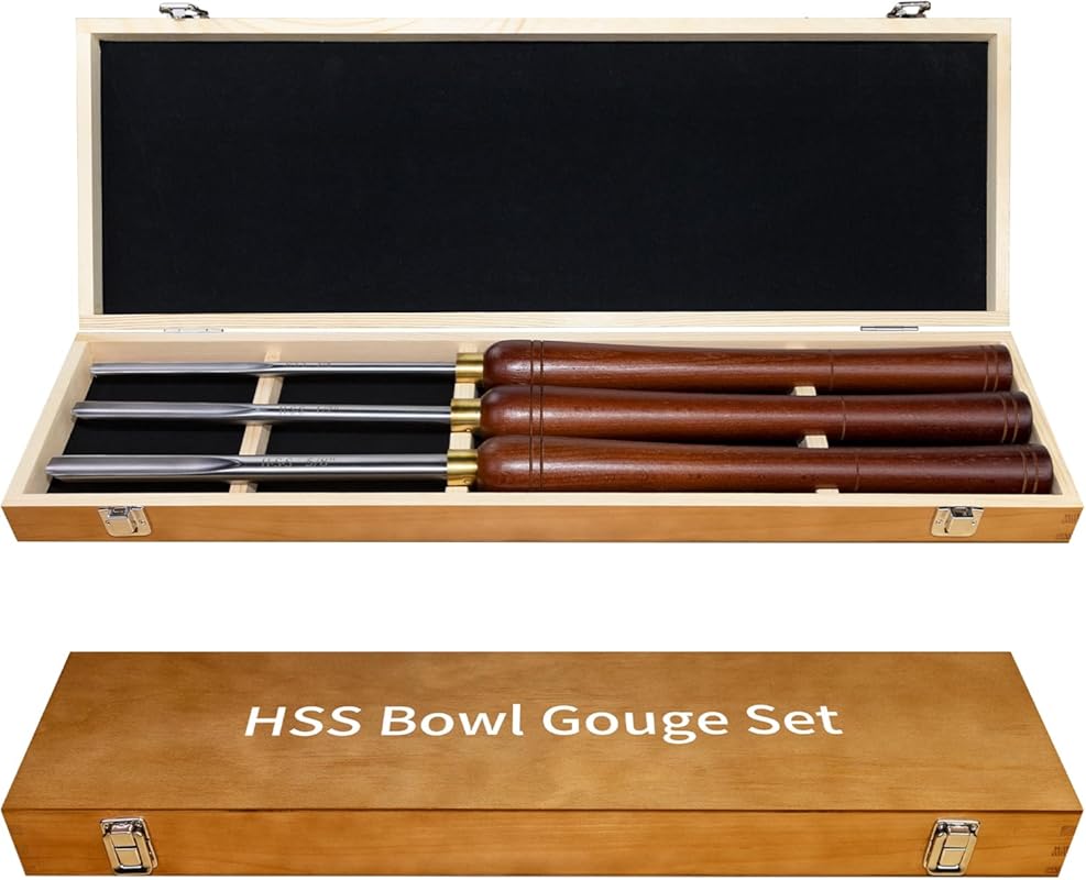 HSS Bowl Gouge Lathe Chisel Set – 3‑Piece