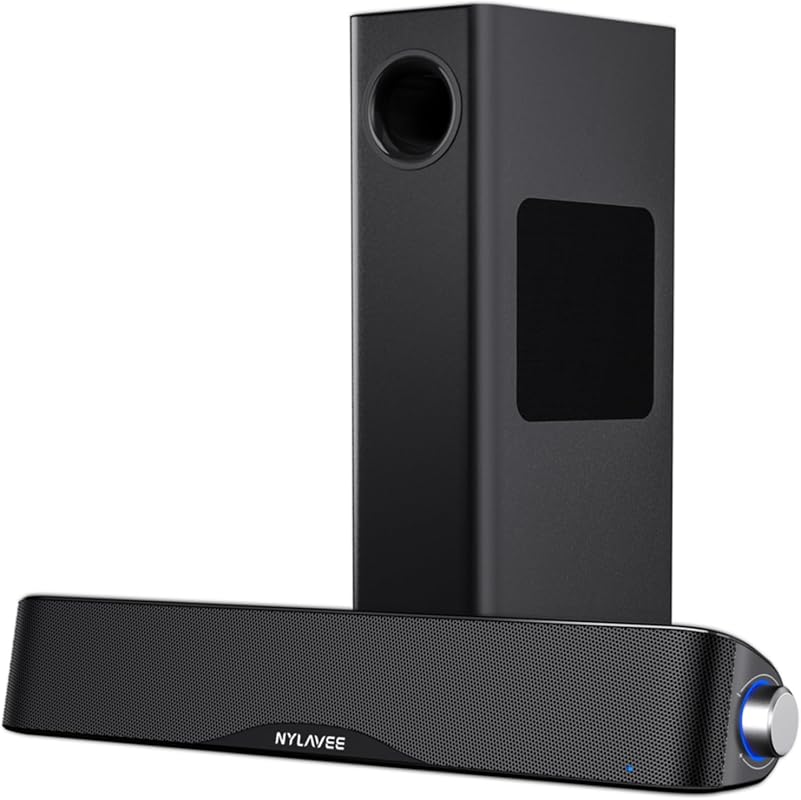 Nylavee 2.1 Computer Speakers with Subwoofer, Bluetooth 5.4, 60W Peak