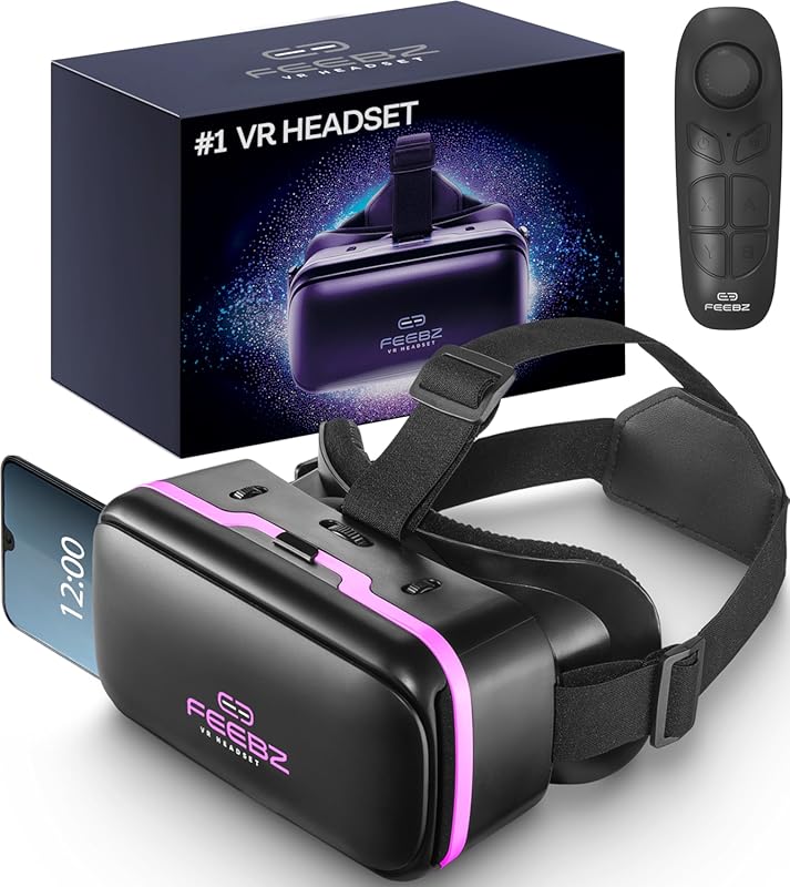 FEEBZ 3D VR Headset for Kids 2.0 with Android Remote, iPhone/Android C